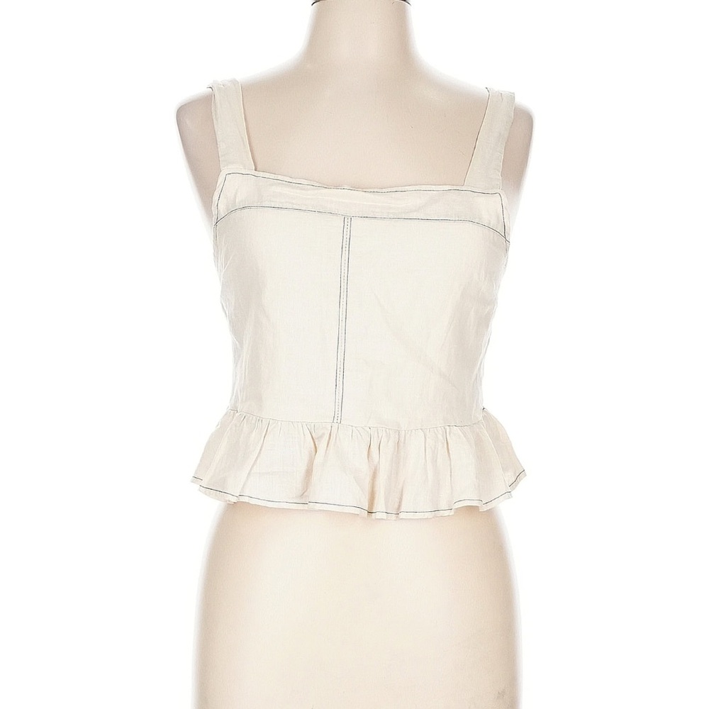 PacSun Cream Ruffle Hem Blouse